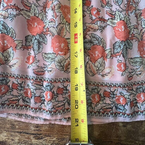 Floral Print Pleated Skirt By Max Studio S Polyester & Rayon Blend - Picture 6 of 8